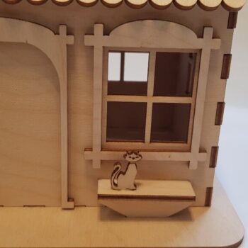 Intra απο ξύλο plywood 3mm-4mm πάχος - Σπίτι με φράχτη γουρουνάκι πρότυπο Δίασταση 40x50 cm Intraeaxys-r7vmyjk7 - Image 4