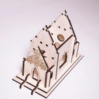 Intra απο ξύλο plywood 3mm-4mm πάχος - Πρότυπο σπιτιών παγόδας Δίασταση 30x30 cm Intraeaxys-d1lvkxxo - Image 3