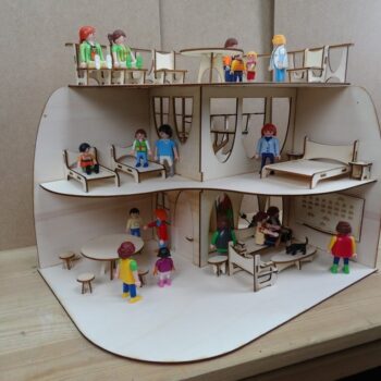 Intra απο ξύλο plywood 3mm-4mm πάχος - Μοντέρνο Σπίτι Ξύλινο Κουκλόσπιτο 3mm Παιχνίδια για Παιδιά Δίασταση 40x50 cm Intraeaxys-r7vmyez7 - Image 1