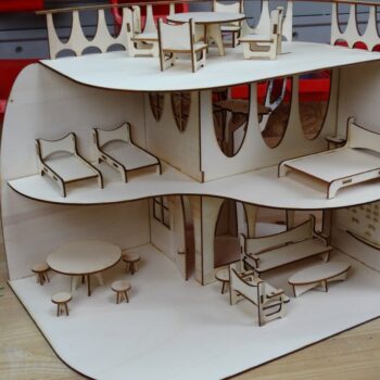 Intra απο ξύλο plywood 3mm-4mm πάχος - Μοντέρνο Σπίτι Ξύλινο Κουκλόσπιτο 3mm Παιχνίδια για Παιδιά Δίασταση 40x50 cm Intraeaxys-r7vmyez7 - Image 3