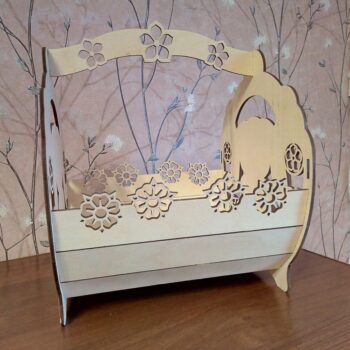 Intra απο ξύλο plywood 3mm-4mm πάχος - Διακοσμητικό καλάθι με καραμέλα DWG Αρχείο Δίασταση 30x30 cm Intraeaxys-e1gk4gmo - Image 1