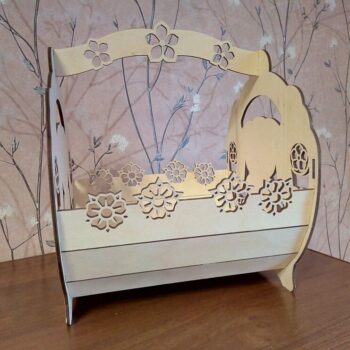 Intra απο ξύλο plywood 3mm-4mm πάχος - καλάθι με λαγουδάκι Δίασταση 30x30 cm Intraeaxys-eo4qedd7 - Image 4