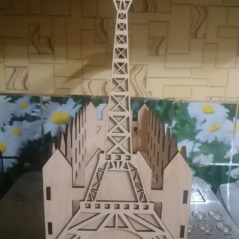 Intra απο ξύλο plywood 3mm-4mm πάχος - Eiffel Tower Flower Box Καλάθι καραμελών Δίασταση 30x30 cm Intraeaxys-eo4q2g97 - Image 3