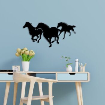 Intra απο ξύλο plywood 3mm-4mm πάχος - Running Horses Wall Art Δίασταση 30x30 cm Intraeaxys-joedgw91 - Image 3