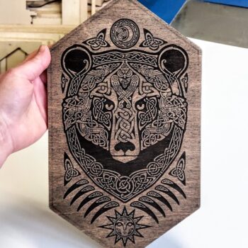 Intra απο ξύλο plywood 3mm-4mm πάχος - Χαράξτε την τοιχογραφία του τοίχου της αρκούδας Δίασταση 30x30 cm Intraeaxys-zo9y03x7 - Image 1