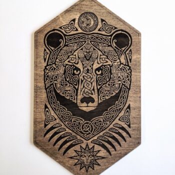 Intra απο ξύλο plywood 3mm-4mm πάχος - Χαράξτε την τοιχογραφία του τοίχου της αρκούδας Δίασταση 30x30 cm Intraeaxys-zo9y03x7 - Image 3