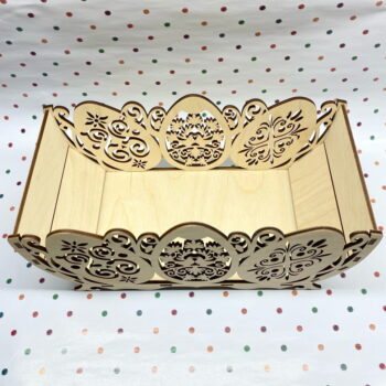 Intra απο ξύλο plywood 3mm-4mm πάχος - Διακοσμητικό καλάθι με πασχαλινά αυγά Δίασταση 30x30 cm Intraeaxys-91jdmpp1 - Image 1