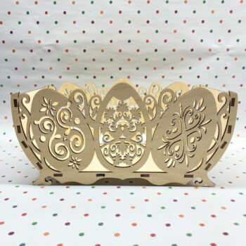 Intra απο ξύλο plywood 3mm-4mm πάχος - Διακοσμητικό καλάθι με πασχαλινά αυγά Δίασταση 30x30 cm Intraeaxys-91jdmpp1 - Image 3