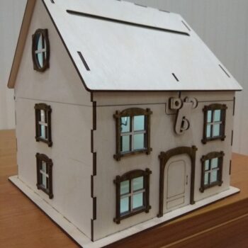 Intra απο ξύλο plywood 3mm-4mm πάχος - Κουμπαράς House Δίασταση 40x50 cm Intraeaxys-075ym5ko - Image 1