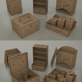 Intra απο ξύλο plywood 3mm-4mm πάχος - Κιτ επίπλων κουκλόσπιτου Δίασταση 30x30 cm Intraeaxys-qommwvko - Image 1