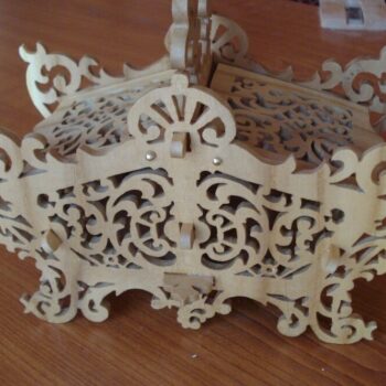 Intra απο ξύλο plywood 3mm-4mm πάχος - Ξύλινο Διακοσμητικό Καλάθι Με Καπάκι Δίασταση 30x30 cm Intraeaxys-m1d6nxy7 - Image 3