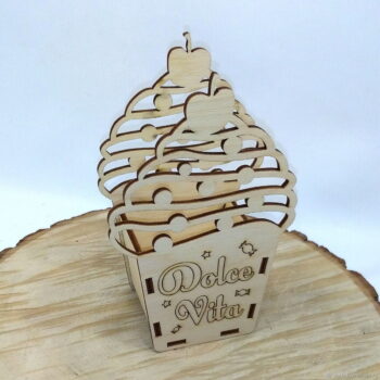 Intra απο ξύλο plywood 3mm-4mm πάχος - Καλάθι ζαχαρωτών σε σχήμα παγωτού Ξύλινο κουτί Δίασταση 30x30 cm Intraeaxys-d1lvwlpo - Image 1