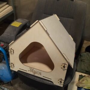 Intra απο ξύλο plywood 3mm-4mm πάχος - Πρότυπο σπιτιών γάτας Δίασταση 30x30 cm Intraeaxys-6o3yvpr7