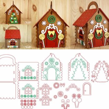 Intra απο ξύλο plywood 3mm-4mm πάχος - Gingerbread House Δίασταση 40x50 cm Intraeaxys-joedwm81 - Image 1