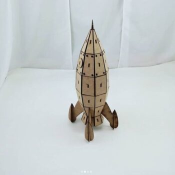 Intra απο ξύλο plywood 3mm-4mm πάχος - Ξύλινο Παιχνίδι Rocket Spaceship 3mm Δίασταση 30x30 cm Intraeaxys-eo20x067 - Image 1