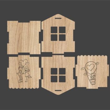 Intra απο ξύλο plywood 3mm-4mm πάχος - Κουτί δώρου με κορδέλα 4mm Δίασταση 30x30 cm Intraeaxys-pok3lj97 - Image 4