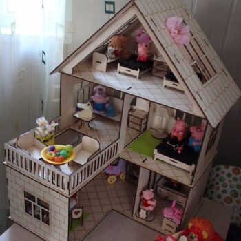 Intra απο ξύλο plywood 3mm-4mm πάχος - Πρότυπο σπιτιών 3 ορόφων Δίασταση 30x30 cm Intraeaxys-eo0q3v51 - Image 1