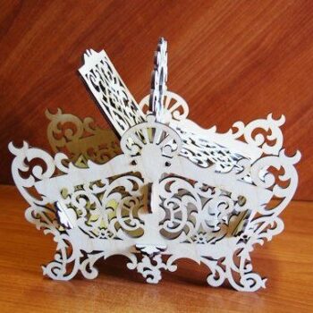 Intra απο ξύλο plywood 3mm-4mm πάχος - Διακοσμητικό καλάθι με καραμέλα Δίασταση 30x30 cm Intraeaxys-m1d6vdx7 - Image 1