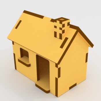 Intra απο ξύλο plywood 3mm-4mm πάχος - Απλό τρισδιάστατο σπίτι Δίασταση 40x50 cm Intraeaxys-078ykgmo - Image 1