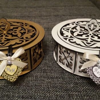 Intra απο ξύλο plywood 3mm-4mm πάχος - Διακοσμητικό Ξύλινο Στρογγυλό Κουτί Καραμέλα Δίασταση 30x30 cm Intraeaxys-joedgln1 - Image 1