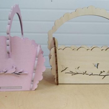 Intra απο ξύλο plywood 3mm-4mm πάχος - Καλάθι κολίβρι με πρότυπο λαβής Δίασταση 30x30 cm Intraeaxys-zo9yjzy7 - Image 1