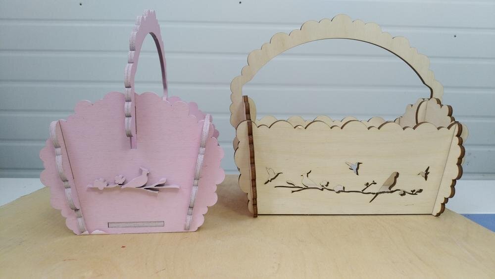 Intra απο ξύλο plywood 3mm-4mm πάχος - Καλάθι κολίβρι με πρότυπο λαβής Δίασταση 30x30 cm Intraeaxys-zo9yjzy7