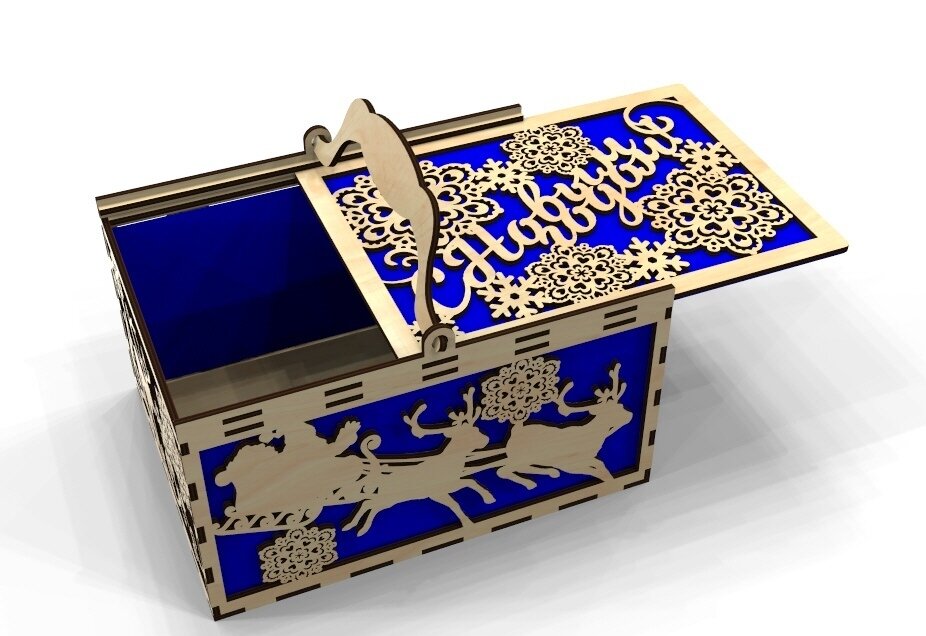 Intra απο ξύλο plywood 3mm-4mm πάχος - Πρότυπο κουτιού παραμονής Χριστουγέννων Δίασταση 30x30 cm Intraeaxys-e1gknqdo