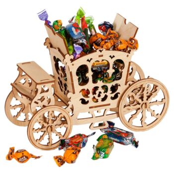 Intra απο ξύλο plywood 3mm-4mm πάχος - Carriage Candy Cart Sweet Display Stand 3mm Δίασταση 30x30 cm Intraeaxys-075yr23o - Image 1