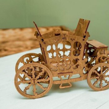 Intra απο ξύλο plywood 3mm-4mm πάχος - Carriage Candy Cart Sweet Display Stand 3mm Δίασταση 30x30 cm Intraeaxys-075yr23o - Image 3