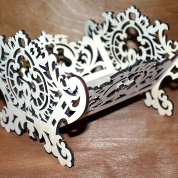 Intra απο ξύλο plywood 3mm-4mm πάχος - Διακοσμητικό καλάθι με μπολ καραμέλα Δίασταση 30x30 cm Intraeaxys-voq2yyeo - Image 1