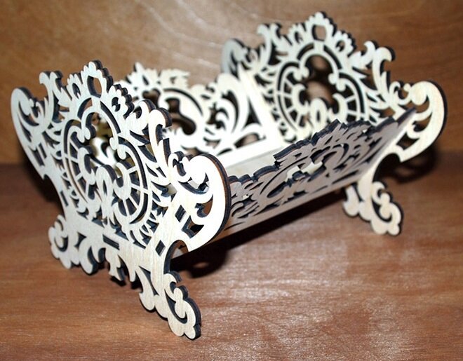 Intra απο ξύλο plywood 3mm-4mm πάχος - Διακοσμητικό καλάθι με μπολ καραμέλα Δίασταση 30x30 cm Intraeaxys-voq2yyeo