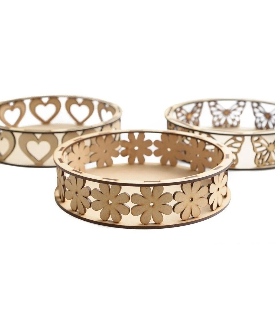 Intra απο ξύλο plywood 3mm-4mm πάχος - Διακοσμητικός Δίσκος Σχέδιο MDF Δίασταση 30x30 cm Intraeaxys-eoxlj3jo