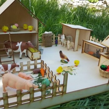 Intra απο ξύλο plywood 3mm-4mm πάχος - Ξύλινη φάρμα παιδικών παιχνιδιών Δίασταση 30x30 cm Intraeaxys-yon044x7 - Image 3