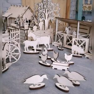 Intra απο ξύλο plywood 3mm-4mm πάχος - Ξύλινο Αγρόκτημα Παιχνίδι Ζώα Φάρμας Δίασταση 30x30 cm Intraeaxys-r1z2pnn1