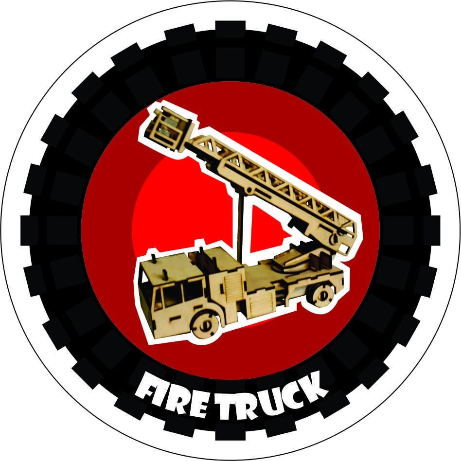 Intra απο ξύλο plywood 3mm-4mm πάχος - Τρισδιάστατο παζλ πυροσβεστικό όχημα Δίασταση 30x30 cm Intraeaxys-e1gk988o