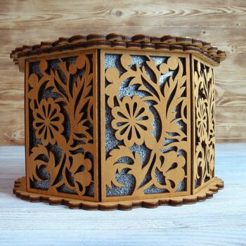 Intra απο ξύλο plywood 3mm-4mm πάχος - Διακοσμητικό Καλάθι Με Καπάκι Οκτάγωνο Καλάθι Δίασταση 30x30 cm Intraeaxys-d1lv08go - Image 3