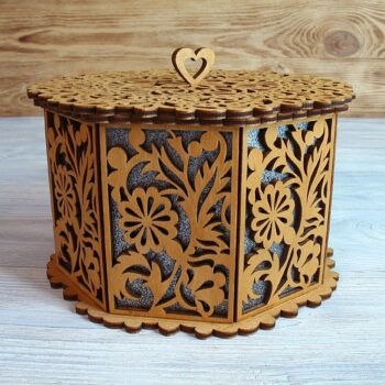 Intra απο ξύλο plywood 3mm-4mm πάχος - Διακοσμητικό Καλάθι Με Καπάκι Οκτάγωνο Καλάθι Δίασταση 30x30 cm Intraeaxys-d1lv08go - Image 4