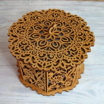 Intra απο ξύλο plywood 3mm-4mm πάχος - Διακοσμητικό Καλάθι Με Καπάκι Οκτάγωνο Καλάθι Δίασταση 30x30 cm Intraeaxys-d1lv08go - Image 5