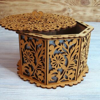 Intra απο ξύλο plywood 3mm-4mm πάχος - Διακοσμητικό Καλάθι Με Καπάκι Οκτάγωνο Καλάθι Δίασταση 30x30 cm Intraeaxys-d1lv08go - Image 6