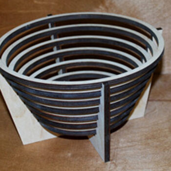 Intra απο ξύλο plywood 3mm-4mm πάχος - Ξύλινο διακοσμητικό βάζο Δίασταση 30x30 cm Intraeaxys-eo4qd587 - Image 1