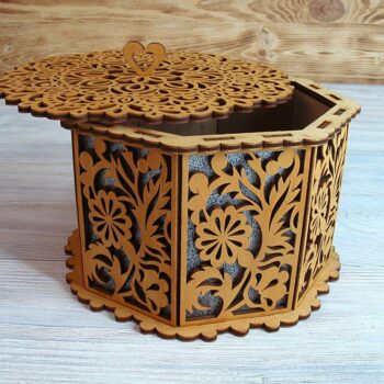 Intra απο ξύλο plywood 3mm-4mm πάχος - Ξύλινο Διακοσμητικό Οκτάγωνο Κουτί δώρου Κουτί αποθήκευσης κοσμημάτων Δίασταση 30x30 cm Intraeaxys-yon0qqx7 - Image 3