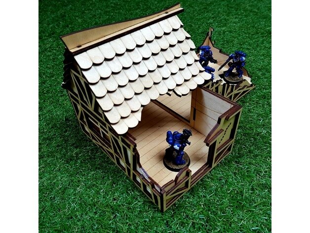 Intra απο ξύλο plywood 3mm-4mm πάχος - Ερείπιο σπιτιού Δίασταση 30x30 cm Intraeaxys-51rn2d76