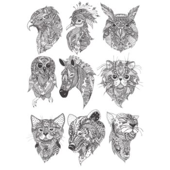 Intra απο ξύλο plywood 3mm-4mm πάχος - Χάραξη με λέιζερ Boho Animals Δίασταση 30x30 cm Intraeaxys-r7vmyvl7 - Image 3