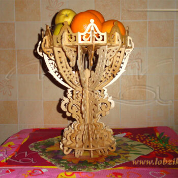 Intra απο ξύλο plywood 3mm-4mm πάχος - Διακοσμητικό βάζο φρουτιέρα με στρογγυλό πριόνι Δίασταση 30x30 cm Intraeaxys-6o3ylvq7 - Image 1