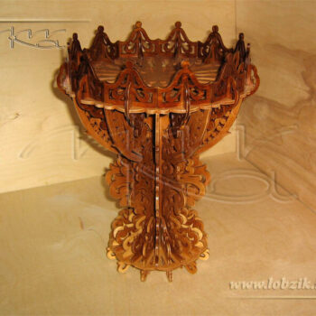 Intra απο ξύλο plywood 3mm-4mm πάχος - Διακοσμητικό βάζο φρουτιέρα με στρογγυλό πριόνι Δίασταση 30x30 cm Intraeaxys-6o3ylvq7 - Image 3