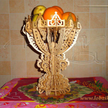 Intra απο ξύλο plywood 3mm-4mm πάχος - Διακοσμητικό βάζο φρουτιέρα με στρογγυλό πριόνι Δίασταση 30x30 cm Intraeaxys-6o3ylvq7 - Image 4