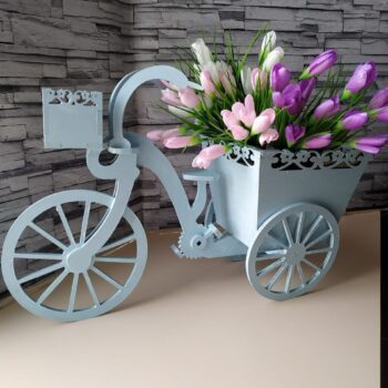 Intra απο ξύλο plywood 3mm-4mm πάχος - Καλάθι λουλουδιών τρίκυκλων Δίασταση 30x30 cm Intraeaxys-6o3yl8p7 - Image 1