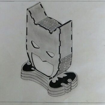 Intra απο ξύλο plywood 3mm-4mm πάχος - Νυχτερινό φωτιστικό Batman Head Lamp Δίασταση 30x30 cm Intraeaxys-joed50d1 - Image 3