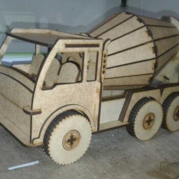 Intra απο ξύλο plywood 3mm-4mm πάχος - Τρισδιάστατο παζλ Concrete Mixer Truck Δίασταση 30x30 cm Intraeaxys-p7ymn4p7 - Image 1