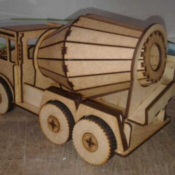 Intra απο ξύλο plywood 3mm-4mm πάχος - Τρισδιάστατο παζλ Concrete Mixer Truck Δίασταση 30x30 cm Intraeaxys-p7ymn4p7 - Image 3